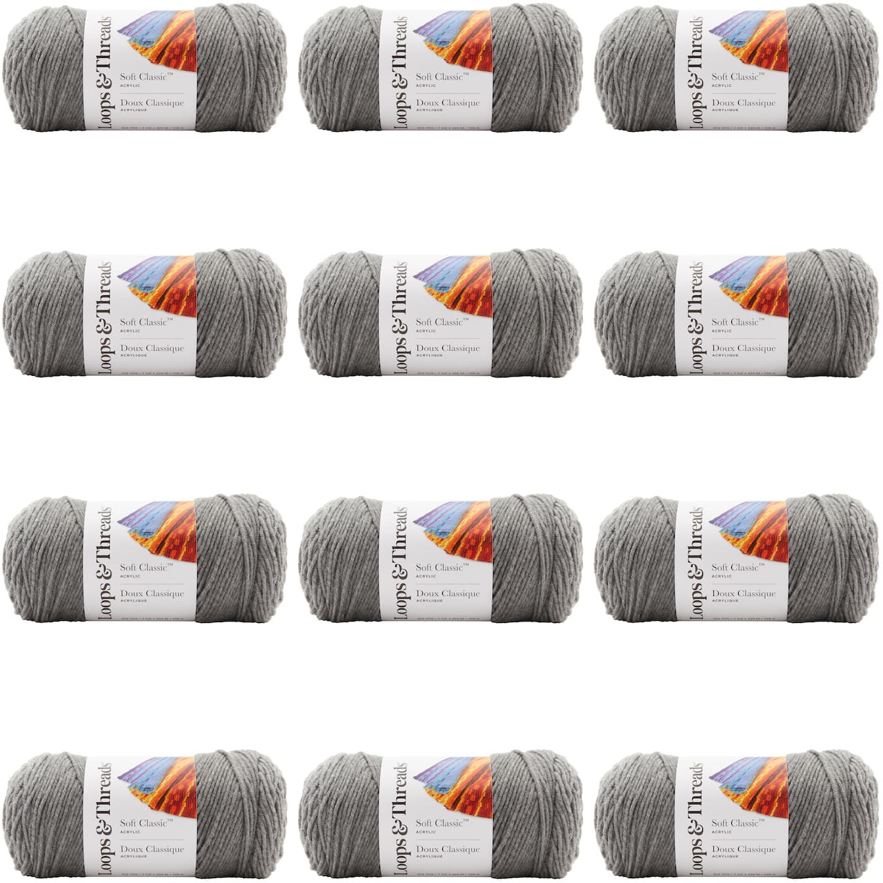 12 Pack: Soft Classic™ Solid Yarn by Loops & Threads®